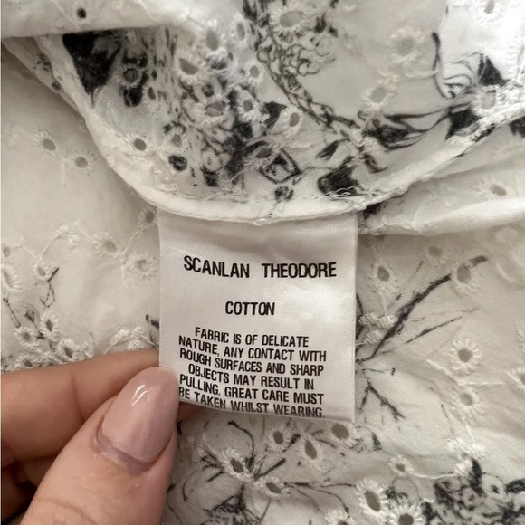 SCANLAN THEODORE - OFF THE SHOULDER - FLORAL PRINT - TIE DETAIL BLOUSE - S S/M - Picture 9 of 10